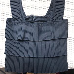 NWOT J. Crew Black pleated top